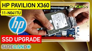 HP Pavilion 11-n041tu x360 PC Disassembly \u0026 Upgrade HDD to SSD