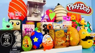 Play Doh Eggs Surprise Blind Box Unboxing Toys MLP Disney Vinylmation Kidrobot Playdough Videos
