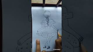 Beautiful Doll Drawing with Pencil #art #shorts #youtubeshorts