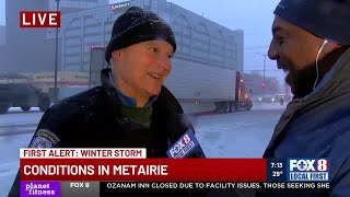 Winter Storm snow arrives in Metairie