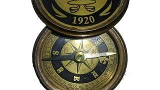 BRASS ANTIQUE COMPASS/BRASS COMPASS/DOLLOND LONDON 1920/COMPASS/VINTAGE COMPASS/REPLICA COMPASS/WAVE