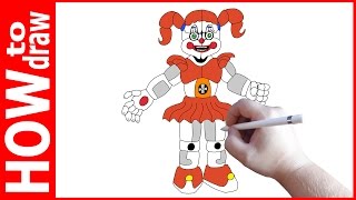 Como dibujar a circus baby de fnaff 1 parte/how to draw circus baby from  fnaff part 1