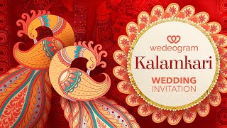 Kalamkari Theme Traditional Wedding Invitation Video | Designer WhatsApp Digital Card by Wedeogram
