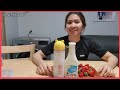 how to make strawberry milkshake របៀបធ្វើស្រ្តប៊័ររីទឹកដោះគោស្រស់ 딸기우유