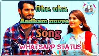 //Oke oka andham nuvve song whatsapp status //aadhi latest trending whatsapp status //status