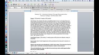 Hist 101 Syllabus Review