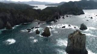 山口県の青海島（おうみじま）海上アルプスの16羅漢   16 Rakan in the Maritime Alps, Oumi Island, Yamaguchi Prefecture