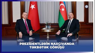 Naxçıvanda Prezident İlham Əliyevin Türkiyə Prezidenti Rəcəb Tayyib Ərdoğan ilə təkbətək görüşü olub