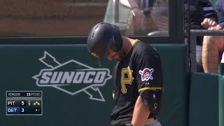 PIT@DET: Cervelli shaken up after hit-by-pitch