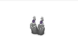 Johareez 2.16CTW Genuine Green Amethyst \u0026 Amethyst .925 Sterling Silver Earrings