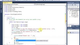 C# to copy the elements one array into another array
