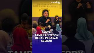 Penampilan Mayor Teddy Hari Pertama Jadi Seskab, Santai Berkemeja Hitam #merdekadotcom