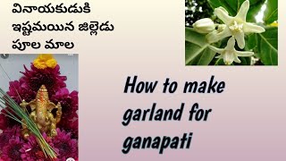 How to make garland for ganapati | వినాయకుడికి ఇష్టమయిన జిల్లెడు పూల మాల | vinayaka chaturthi