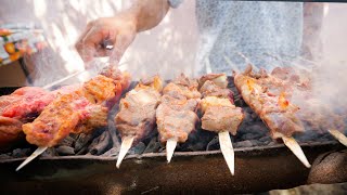 Desert Lamb BBQ Kebabs in Uzbekistan