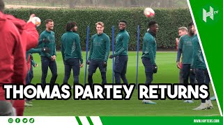 Thomas Partey RETURNS and gets straight down to BUSINESS as Arsenal train ahead of Porto clash