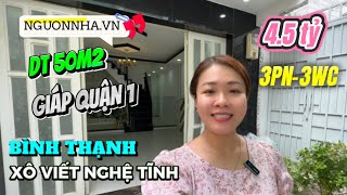 4.5 tỷ | Bán nhà Bình Thạnh giáp Quận 1 diện tích 50m2 có 2 tầng 3 phòng ngủ