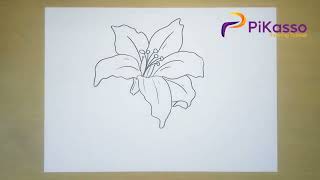 Orchid Flower Easy Drawing Tutorial