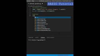 Tutorial on Arithmetic Operations || Python Basic Concept || Python Programing || Code Short