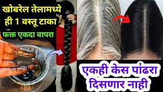 न डाय न मेहंदी घरगुती पद्धतीने केस करा काळे😱kitchen tips / takau pasun tikau / Marathi kitchen