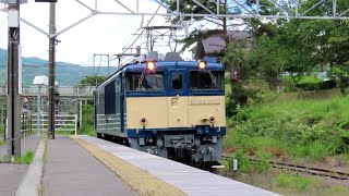 EF64 1030 単機回送 富士見駅 通過シーン　（警笛付き）