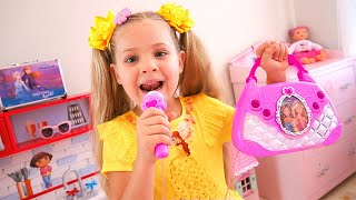 Diana Pretend Play with Musical Instruments for Kids