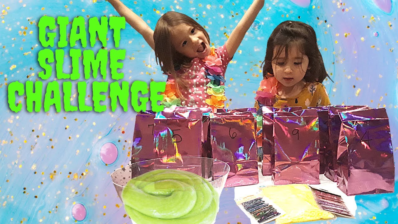 Giant Slime Challenge Video | Challenge | Fun With Ave And Bri - YouTube