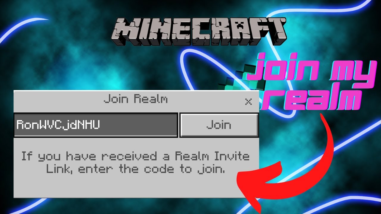 Join My Minecraft Bedrock Realm Code In Video - YouTube