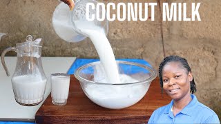 FRESH HOMEMADE COCONUT MILK !! | HOW TO MAKE REAL COCONUT MILK!! | ....#coconutm