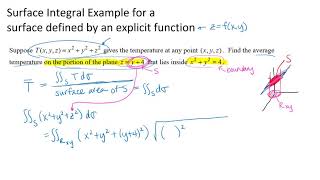 Surface Integral Example for Surface Given in Explicit Form