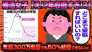 婚活女子「え！？年収300万円でも高望み！？婚活男子の年収低すぎ！？」婚活女子の嘆きが草wwww