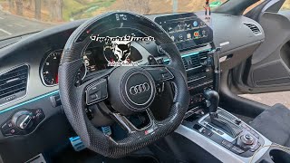 Audi A5 Sportback retrofit carbon steering wheel - Volante Audi RS fibra carbono retrofit