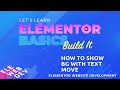 How to show background on hover and text move in Elementor