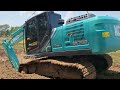 ขุดคลองไส้ไก่แบบติดปีก kobelco sk200-sm ชมไปบ่นไป excavator