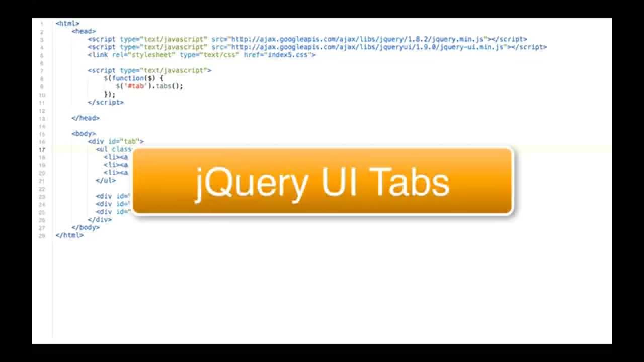 Using JQuery UI Tabs Plugin - YouTube