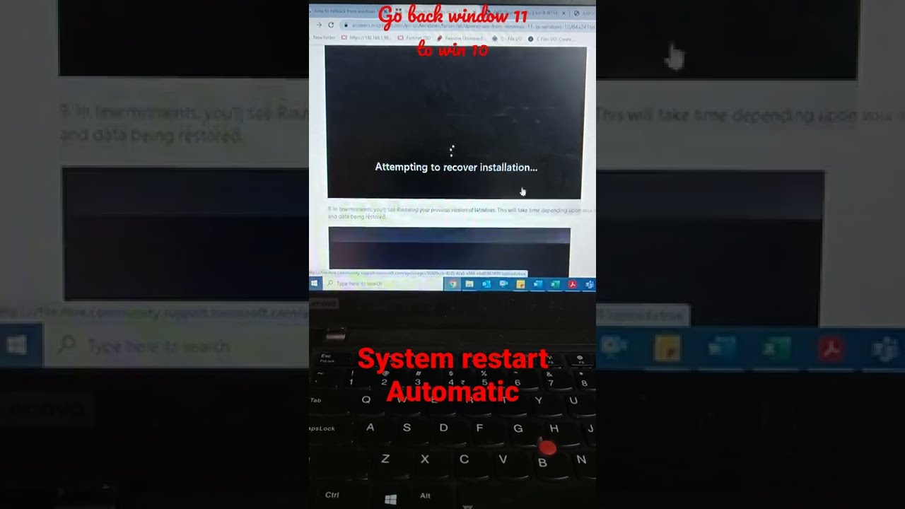 Go back to windows 11 to windows 10 downgrade #shorts #iertianstech