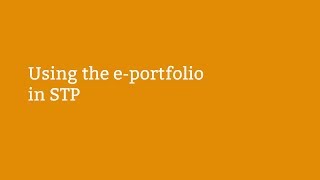 Using the e-portfolio in STP