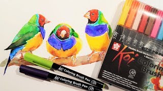 Sakura Koi Coloring Brush Pens Review \u0026 Demo