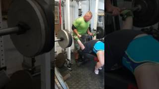 315 lb. 11/2 inch board bench press by H.S. girl