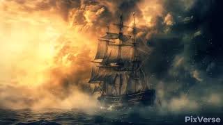 폭풍이 지나간 잔잔한 파도위를 가는 배/ASMR/A sailboat traveling on calm waves after a storm.