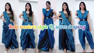 indo western saree draping