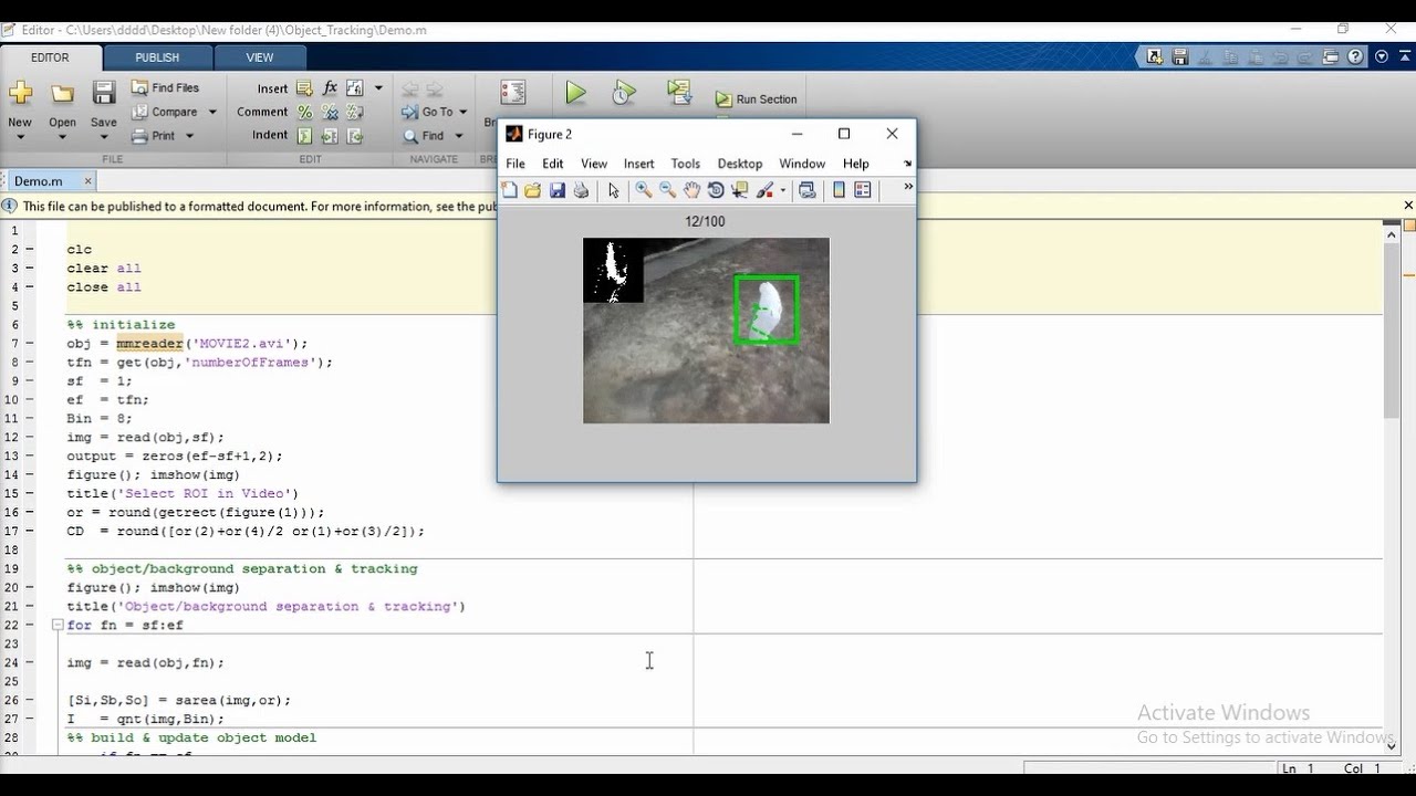 Object Tracker Based On Colour And Shape Using Matlab Youtube