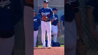 Shohei Ohtani is back on the mound throwing his first bullpen of Spring Training!