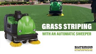 Grass Striping with Automatic Floor Sweeper