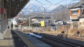 １８９系臨時特急かいじ１８６号　大月駅到着