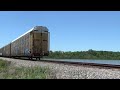 up 5574 west mixed freight train passes shipp lake smithville tx