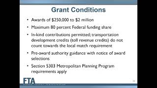 FTA Pilot Program for Transit-Oriented Development Planning Funding Opportunity Webinar