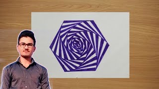 Hexagon Spiral || How to draw spiral drawing || Geometric drawing || Line art ||