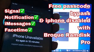 iPhone disabled/passcode bypass with broque ramdisk pro full tutorial with signal support✅