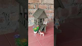 Beautiful miniature clay house making 🏠 ll #clayhouse #mudhouse #shorts