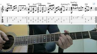 Something (The Beatles) - Easy Fingerstyle Guitar Playthrough Tutorial Lesson With Tabs